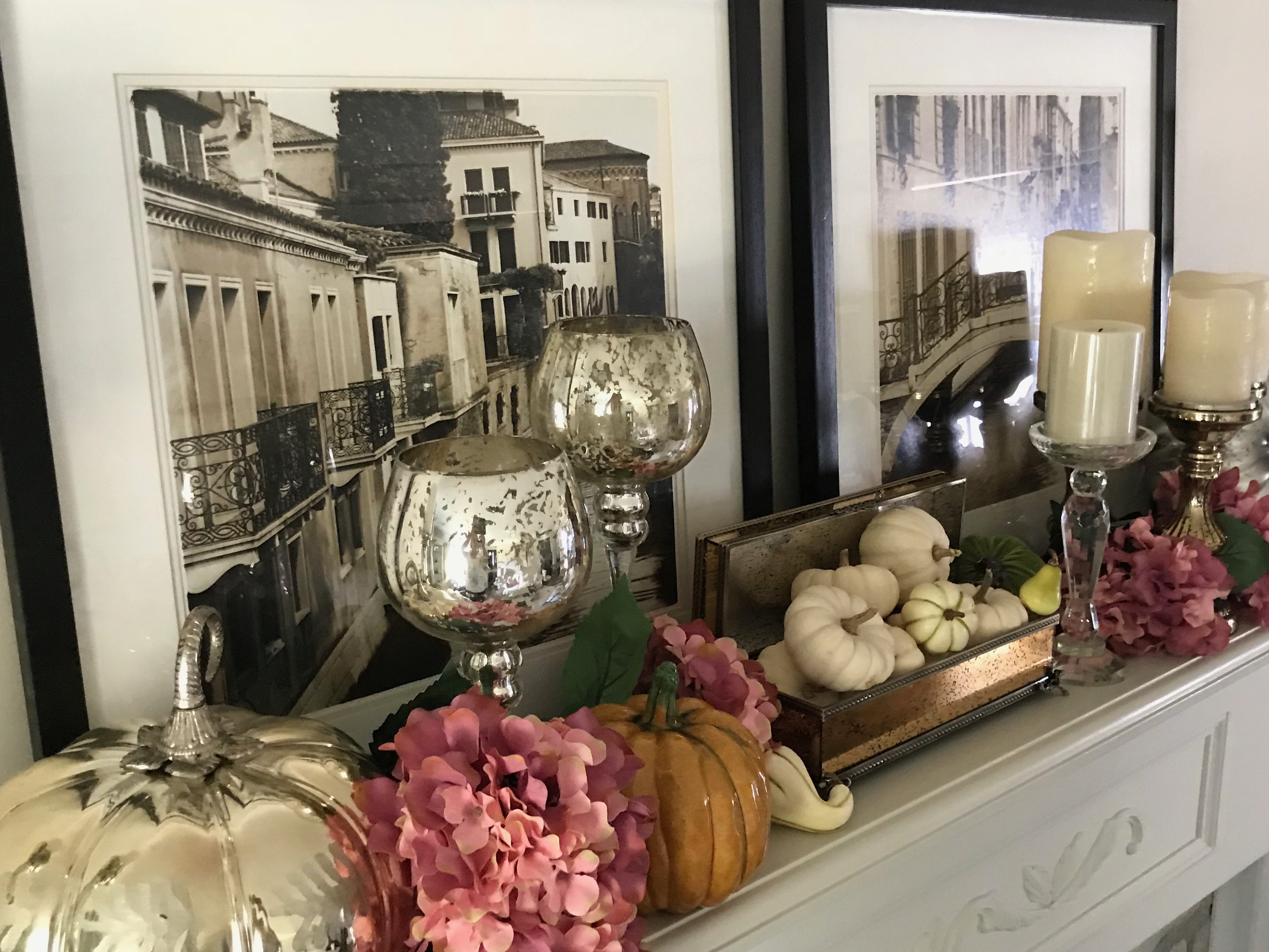 fall decor, fall tablescapes, fall dinner table, thanksgiving dinner, fireplace mantle, thanksgiving table