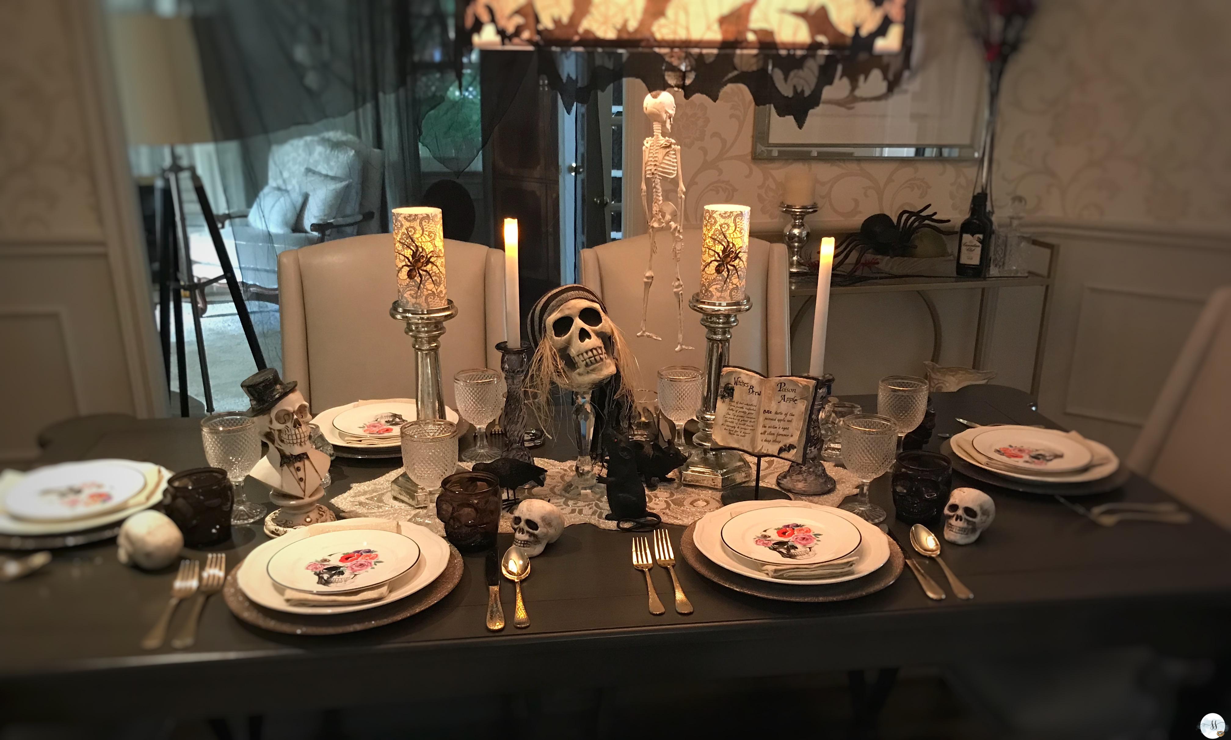 halloween decor, halloween tablescape