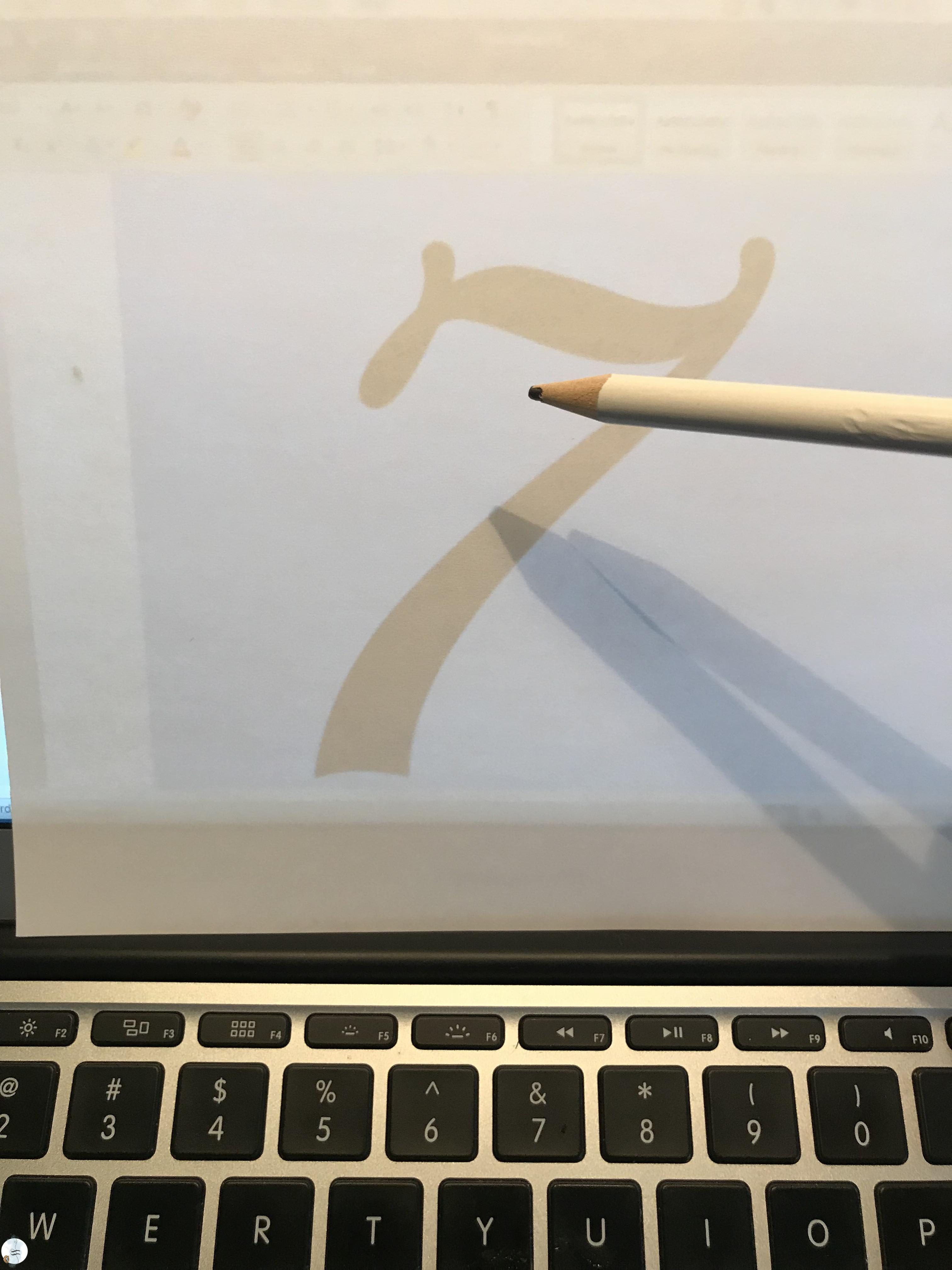 Simple little caligraphy cheat. After you find the font that you like on your computer put a piece of white paper over your screen and trace it. 
