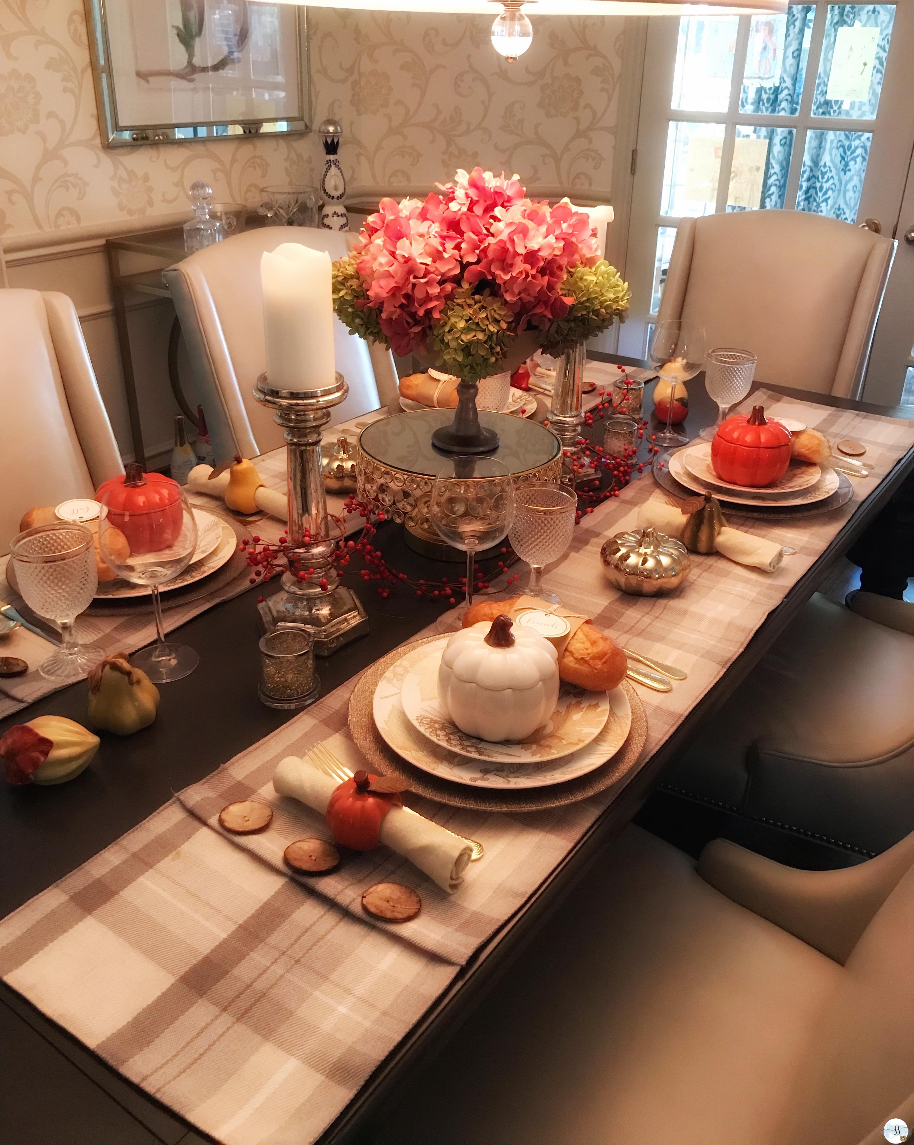 fall table scapes, fall decor, better homes and gardens, fall dining room table