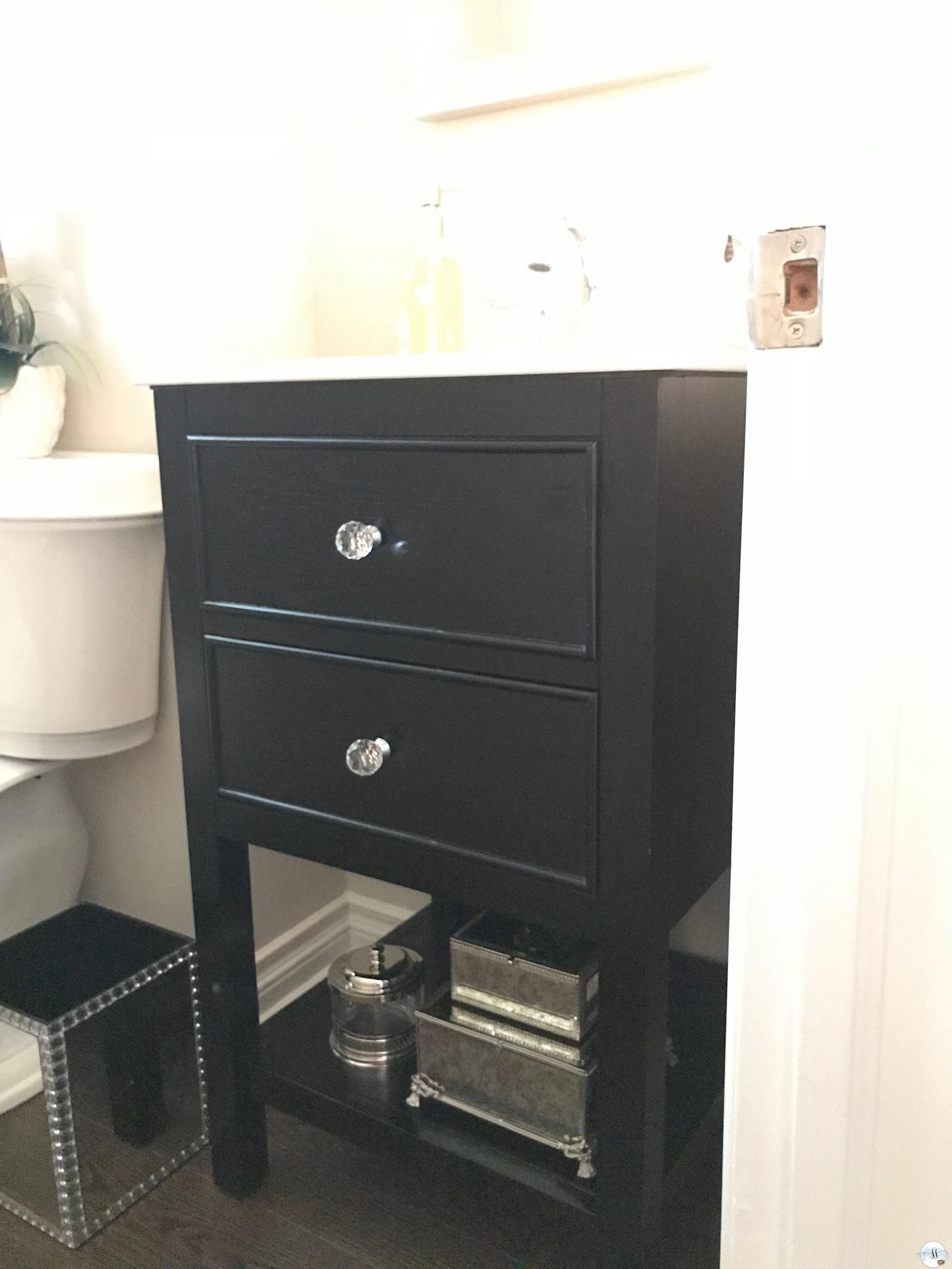before and after powder room, better homes and garden, DIY powder room reno