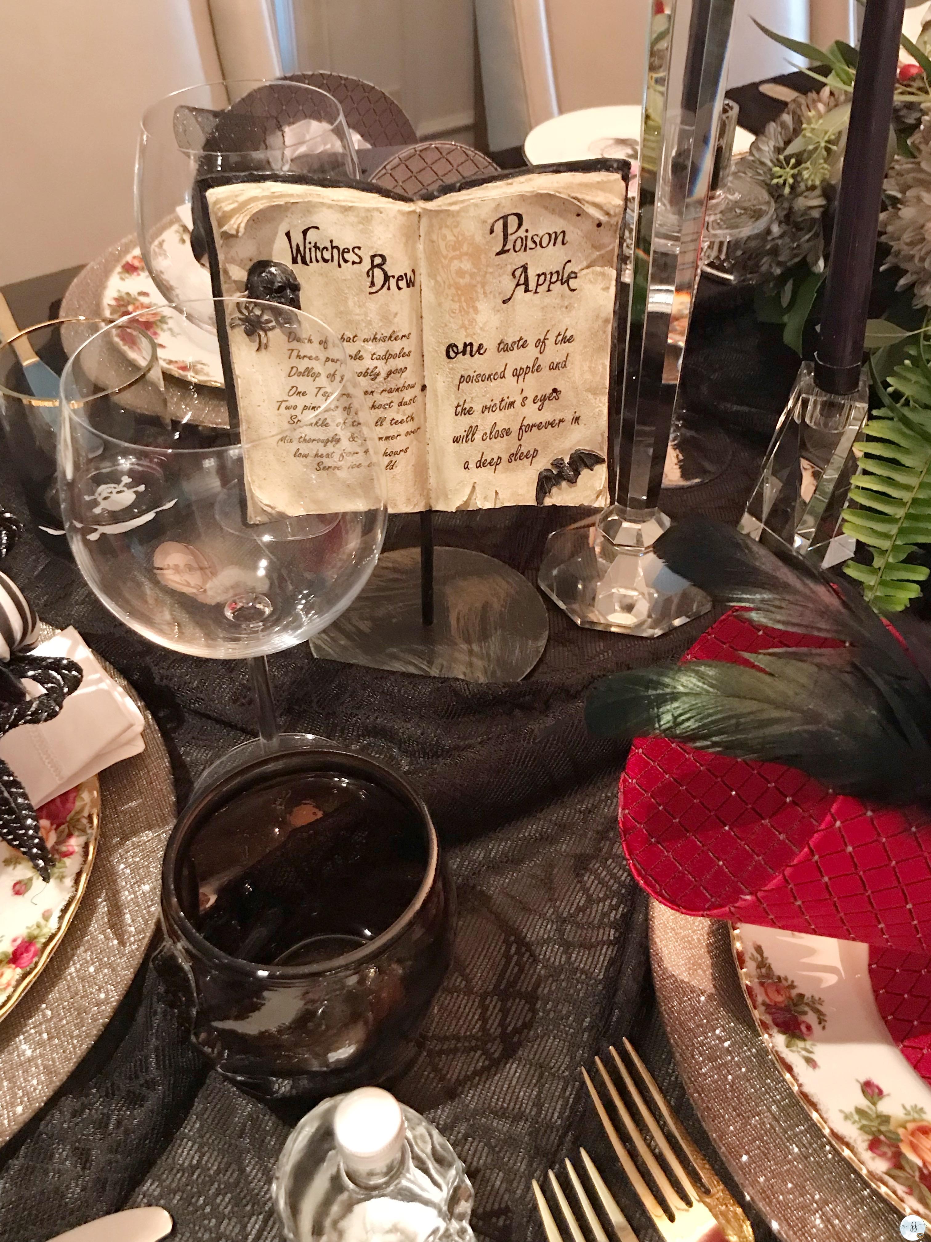 Fun gothic table scape for halloween