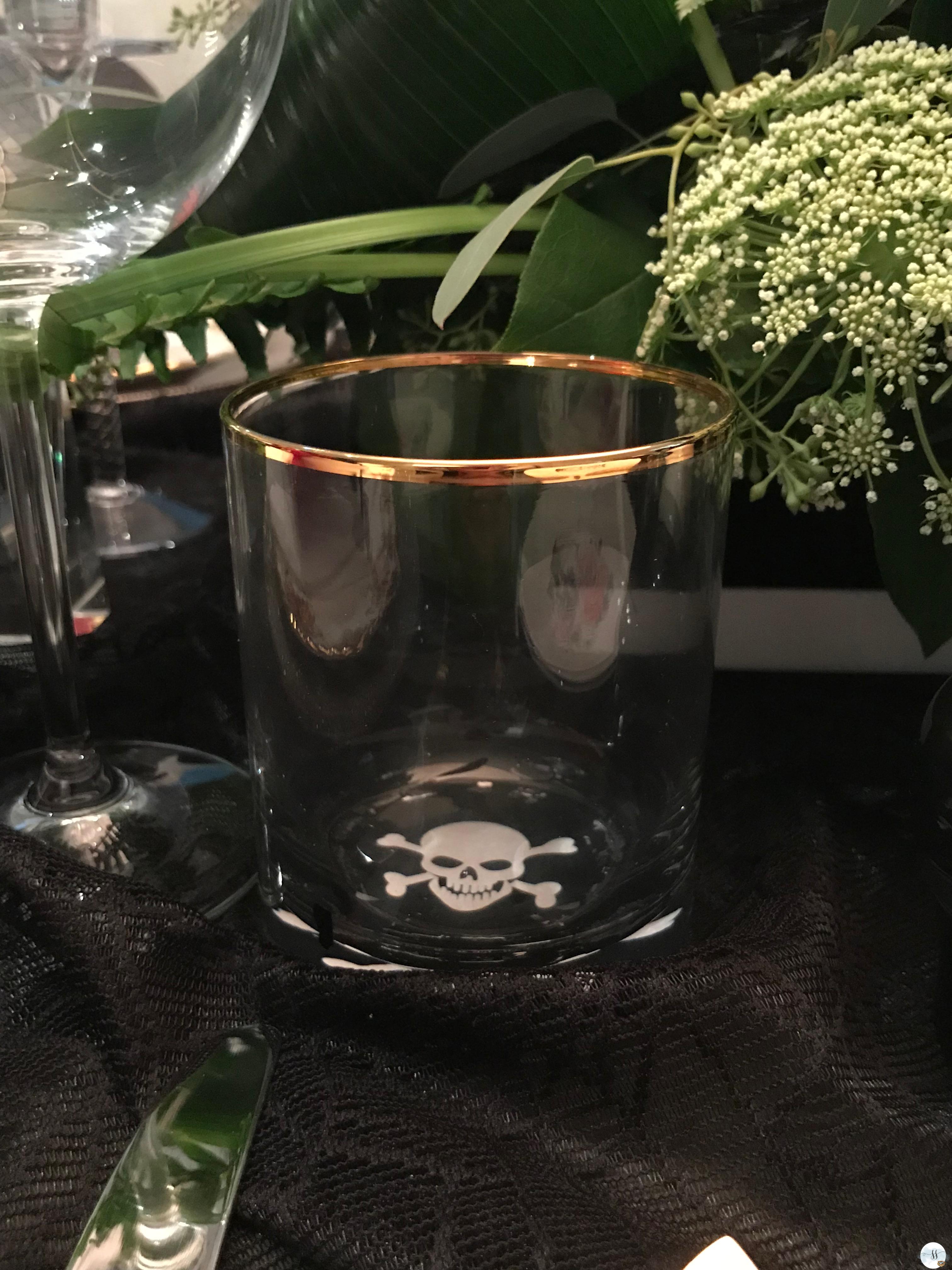Fun Gothic table setting at Halloween