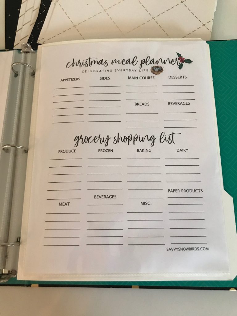 Christmas organization -Christmas printables - Christmas binder- Christmas shopping list, Christmas meal planning
